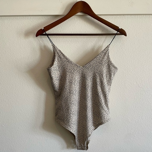 gaze Tops - Gaze S Leopard Bodysuit Elastic Stretch Spaghetti Strap Tank